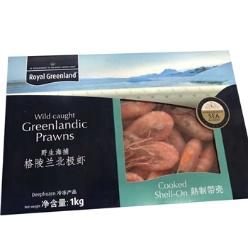 丹麦皇家格陵兰北极虾熟制带壳1000g/盒